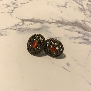 Vintage bronze stud earrings